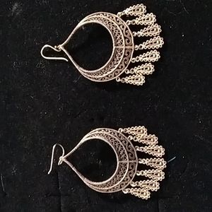 Boho Silver Tone Earrings